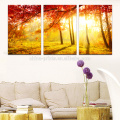 Bosque de otoño Imagen para la decoración de la pared / Paisaje de la puesta del sol Impresión de la foto en la lona / decoración casera Arte de la pared natural